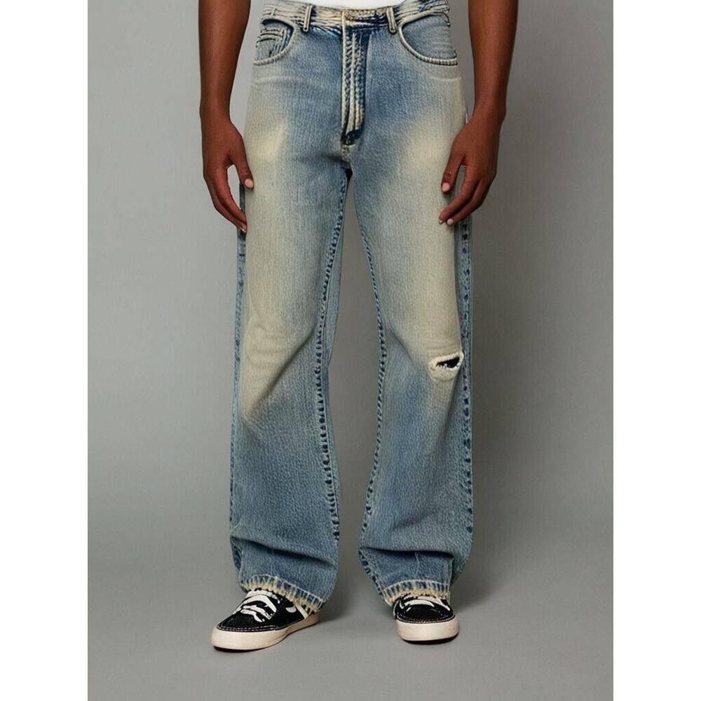VTG Union Bay Jeans Mens Blue Straight skater distressed Faded Y2K Denim 30x29